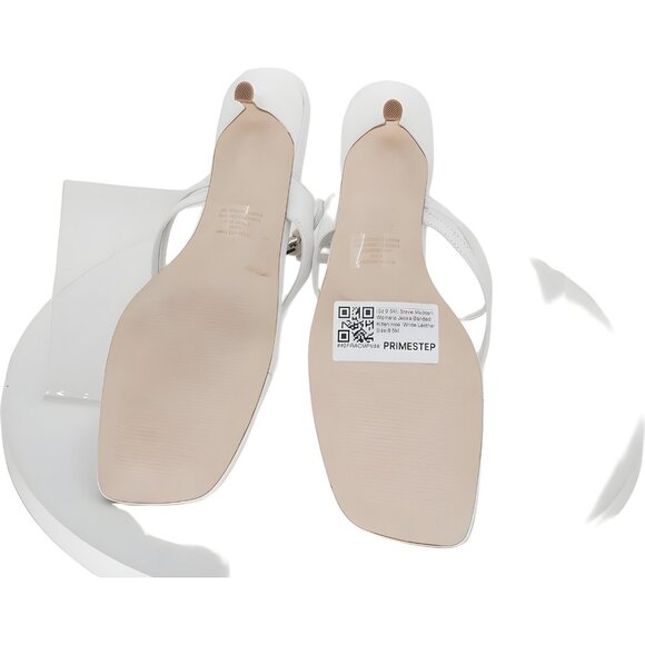 Steve Madden Jessa white leather thong kitten heel sandals Women US 9.5M - Picture 6 of 6
